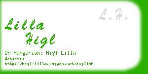 lilla higl business card